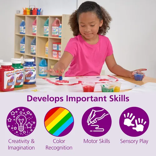 Miniatura 4 de Colorations Pinturas lavables para dedos, 16 fl oz, blancas, no tóxicas, cremosas, vibrantes, pintura para niños, manualidades, pasatiempos, Blanco