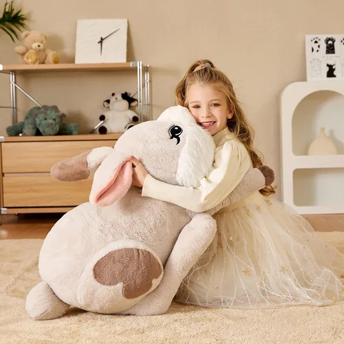 Miniatura 3 de EARTHSOUND Juguete de peluche con diseño de conejo gigante, conejo de 23 pulgadas de tamaño grande, juguetes suaves de tamaño jumbo, lindo y enorme