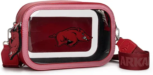 Miniatura 28 de Montana West NCAA Bolsa transparente para eventos de estadio, bolsos para fanáticos de los deportes con correa de nailon ajustable, bolsillo
