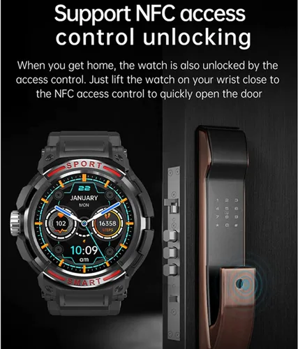 Miniatura 7 de Tuanzi GT100 2 en 1 Smartwatch con auriculares TWS 1.43 pulgadas 128MB Ronda impermeable Música MP3 Altavoz NFC Smart Watch Bluetooth Auriculares