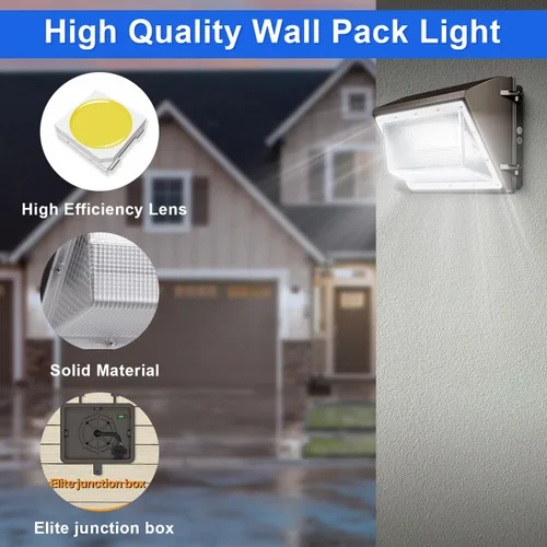 Miniatura 5 de Paquete de luz de pared LED de 60 W con fotocélulas del atardecer al amanecer, paquete de pared al aire libre de 7800 lúmenes, luz de inundación