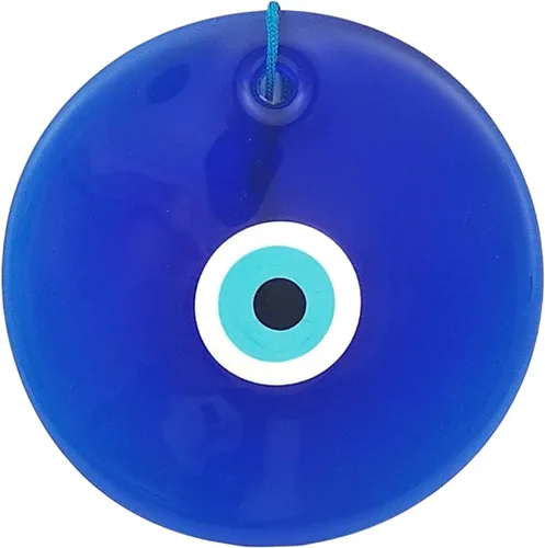 Miniatura 12 de Adorno colgante de pared de cristal azul de ojo turco de 3 pulgadas, decoración contra el mal de ojo, amuleto turco hecho a mano, amuleto