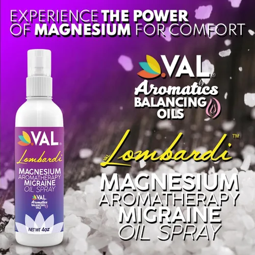 Miniatura 6 de VAL Lombardi - Spray de aromaterapia de magnesio, aceite para aliviar la migraña y el dolor de cabeza con magnesio Zechstein, lavanda, menta