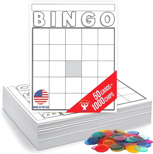Miniatura 7 de Hygloss Productos Tarjetas de bingo en blanco para escribir - Paquete de 36 hojas de bingo de tamaño grande desechables - Actividades para aulas