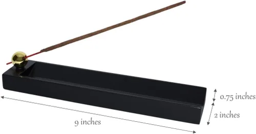 Miniatura 2 de Bandeja negra en forma de V Soporte de palo de incienso de madera