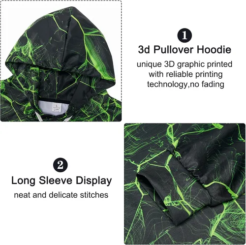 Miniatura 4 de uideazone Sudadera con capucha con estampado 3D para hombre y mujer, con bolsillo tipo canguro