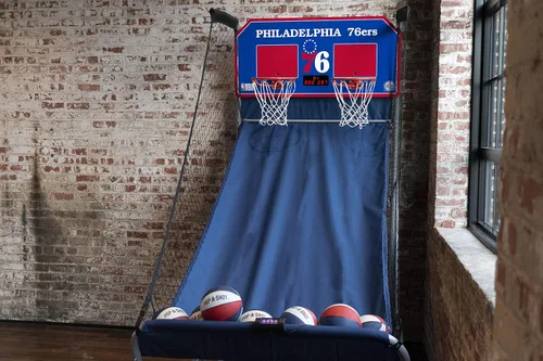 Miniatura 3 de Pop-A-Shot - Home Dual Shot Arcade Basketball Game with NBA Graphics l Sensor Scoring l 16 Game Modes l 7 Balls l Foldable Storage l for All NBA Fans