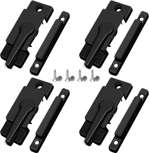 Miniatura 13 de Cerraduras deslizantes para ventana, color blanco, paquete de 2 cerraduras de leva para doble colgado de ventana, cerradura de vinilo de seguridad