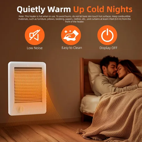 Miniatura 6 de Calentador de pared eléctrico mejorado con termostato (modelo: CSC151TW, Parte: 67509), 5120 BTU, 120 voltios, 1500 vatios, blanco