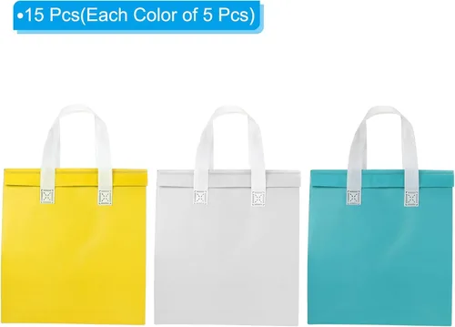 Miniatura 3 de PATIKIL Bolsas aisladas para llevar, 15 bolsas térmicas aislantes de comestibles de 9.4 x 5.9 x 10.2 pulgadas para entrega de alimentos congelados