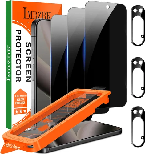 IMBZBK [Eliminación automática de polvo] Paquete de 3 protectores de pantalla de privacidad para Google Pixel 10 Pro [compatible con fundas de