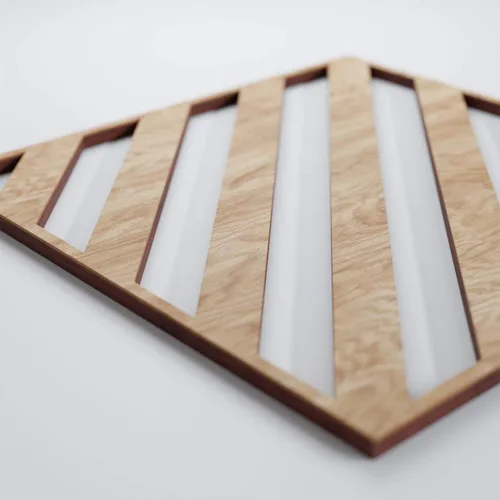 Miniatura 4 de 7 3/8"W X 7 3/8"H Rothwell extra pequeños decorativos Rothwell paneles de pared de madera calado, roble rojo