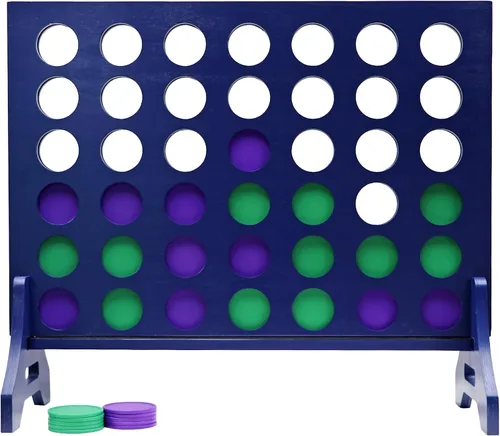 Miniatura 60 de Tailgating Pros Cuatro en una fila gigante azul marino premium con funda de transporte – Juego de patio al aire libre de gran tamaño – ¡Muchos