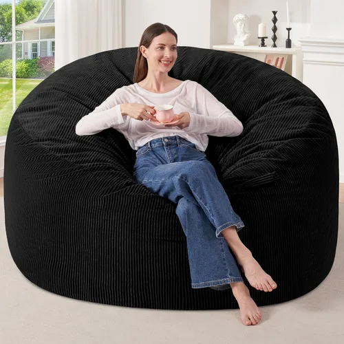 Miniatura 13 de HABUTWAY 2 puf de 2 pies, puf gigante para adolescentes y adultos, puf grandes con relleno de espuma viscoelástica, puf grandes con funda de pana