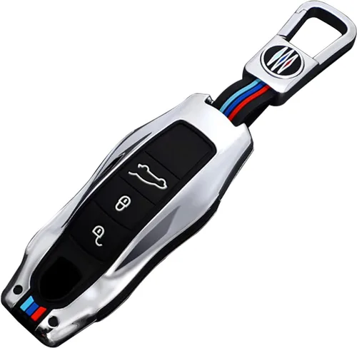 Cubierta de llavero de coche remoto de aleación de zinc para Porsche Macan Cayenne Panamera 718 911 Cayman Boxster 2012 a 2016