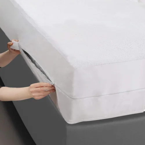 Miniatura 6 de Masirs Funda de colchón con cremallera - Impermeable, transpirable, silenciosa, lavable a máquina, suave parte superior de rizo para un cómodo sueño