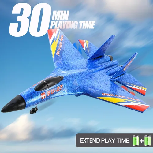Miniatura 3 de Aviones de espuma RC para mayores de 14 años y adultos, avión de combate con control remoto, juguetes de avión de pasatiempo, regalos para Azul