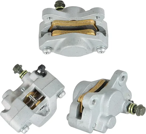 Silscvtt Pinzas de freno delanteras y traseras con pastillas de repuesto para ArcticCat 250 375 400 300 454 500 0402-010 0402-011
