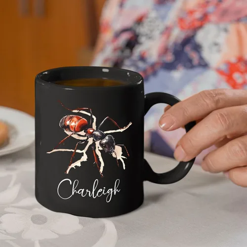 Miniatura 5 de Taza de café con nombre personalizado, regalo para amigo, compañero de trabajo, cumpleaños, taza de cerámica negra personalizada para amantes