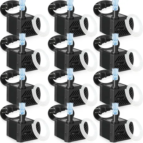 Lounsweer Juego de 12 mini bomba de fuente de 50 GPH 3W pequeña bomba de agua sumergible con tubo de 3.3 pies aspirador eléctrico silencioso para