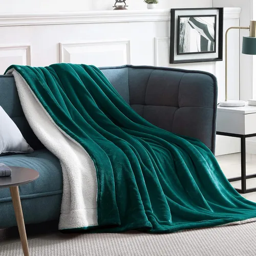 Miniatura 29 de Walensee Manta de Forro Polar Sherpa (Tamaño Individual 60"x80" Coral) Manta Afelpada Peluda Súper Suave Reversible de Microfibra y Franela