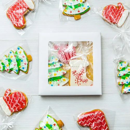 Miniatura 8 de NPLUX Cajas de panadería de 8 x 8 x 3 pulgadas con ventana, cajas de chocolate y fresas para pastel, pastel, magdalena, galletas, macarrón, corazón