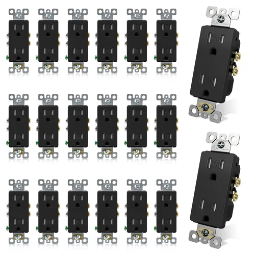 Miniatura 16 de ELEGRP Toma de corriente decorativa de pared, resistente a manipulaciones, 15 amperios, enchufe eléctrico de pared estándar, grado residencial