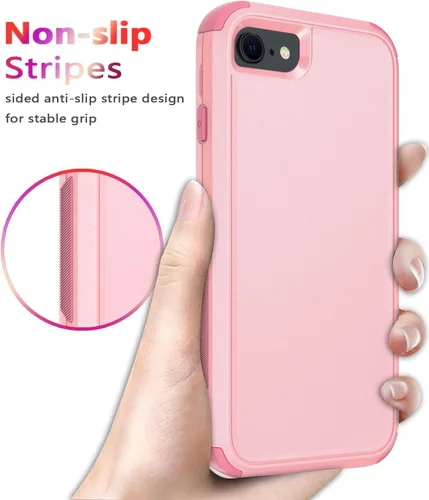 Miniatura 5 de Diverbox Funda diseñada para iPhone SE con protector de pantalla, resistente a los golpes, resistente a los golpes, para Apple iPhone SE Phone Rosado