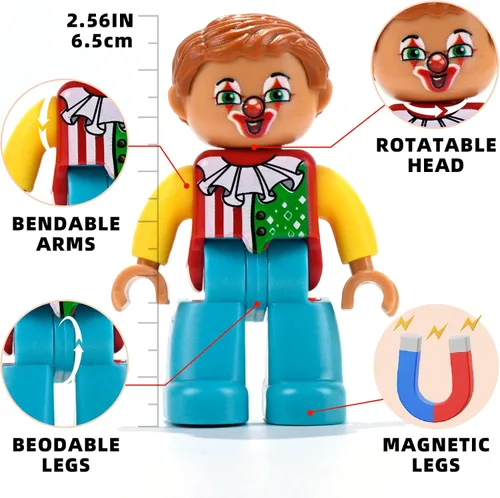 Miniatura 3 de ZNZ Figuras magnéticas de personas para niños, 4 piezas, juguetes compatibles con azulejos magnéticos, bloques magnéticos para niños y niñas, regalos