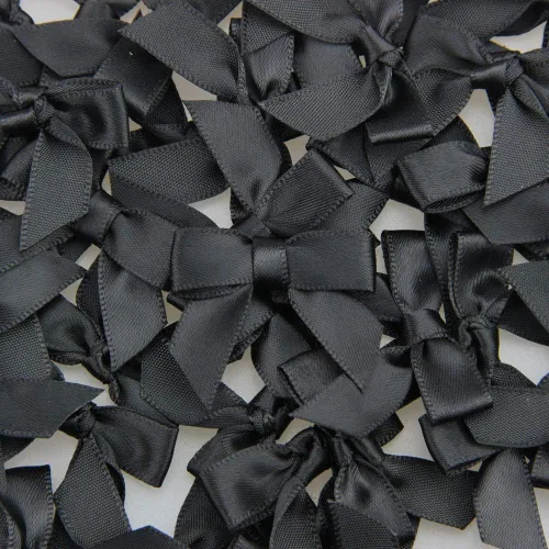 Miniatura 3 de 7Rainbows 50 mini lazos de satén negro de 1.5 pulgadas para manualidades, costura, álbumes de recortes, boda y envoltura de regalos Gingham