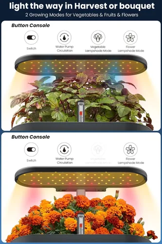 Miniatura 4 de Kit de sistema de cultivo hidropónico de 12 cápsulas inbloom, kit de plantador de jardín de hierbas para interiores, sistema de cultivo hidropónico