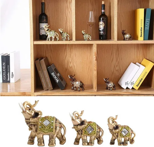 Miniatura 7 de Estatua de elefante, escultura de elefante de Feng Shui, figura de riqueza de la suerte para el hogar, oficina, tienda, decoración de regalo