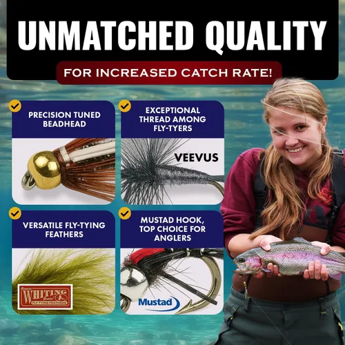Miniatura 5 de RoxStar Fishing Fly Shop BeadHead Tungsten & Brass Fly Assortment Proudly Hand Crafted in The USA Gift Box Included.