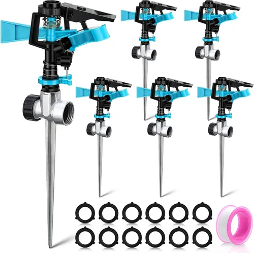 Aspersor automático para jardín, rociador de agua giratorio de 360 grados, para césped, jardín, flores, césped, riego, tiempo de juego para niños