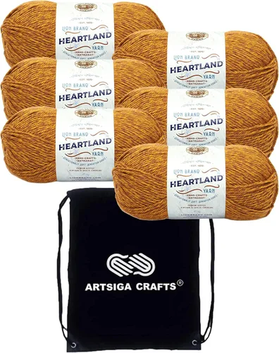 Miniatura 43 de Lion Brand Heartland Capitol Reef 136-140 (3 cadejos - mismo lote de tinte) Hilo estambre medio #4 acrílico para crochet y tejer con bolsa