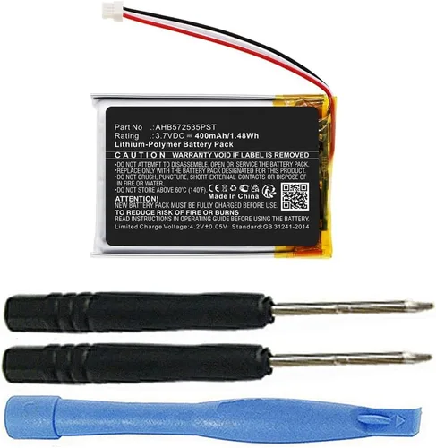 Reemplazo de batería AHB572535PST de 400 mAh compatible con auriculares inalámbricos Bluetooth estéreo con cancelación de ruido Jabra Evolve 75