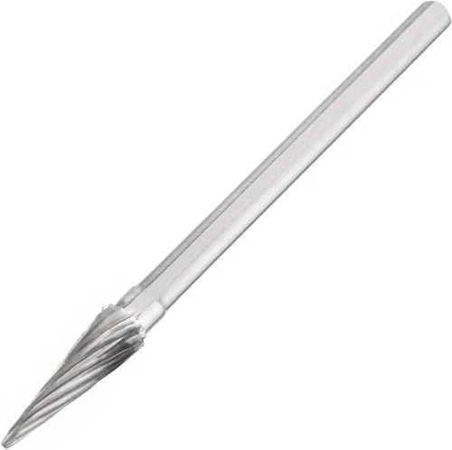 Miniatura 19 de Utoolmart Limas rotativas de carburo de tungsteno de 0.118 in, vástago de 0.118 in, herramienta de rebabas rotativas de forma cilíndrica dentada