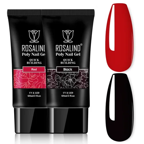 Miniatura 18 de Rosalind Gel de extensión de poliéster acrílico transparente, paquete de 2 unidades de gel de uñas de 2.1 onzas líquidas, constructor de uñas