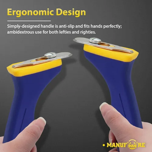 Miniatura 4 de MANUFORE Raspador De Pintura De Agarre Suave Con Contorno, 6 Piezas De Cuchillas De Acero Inoxidable Diferentes Para Eliminar Pintura, Barniz