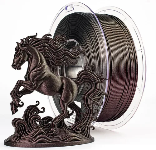 Miniatura 25 de ZIRO - Filamento para impresora 3D, 1.75mm de polilactida brillante con destellos, Serie Camaleón, efecto brillante con destellos, carrete de 1kg