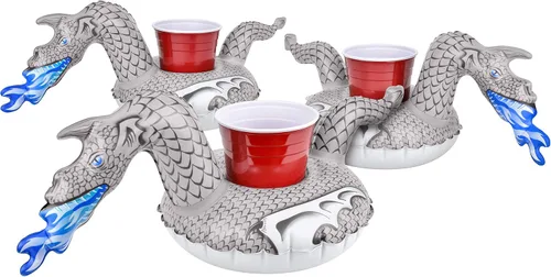 Miniatura 6 de GoFloats Inflatable Pool and Hot Tub Drink Holders (3 Pack) (Choose - Unicorn, Flamingo, Palm Tree and More)