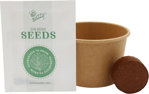 Miniatura 3 de BUZZY Seeds Save The Bees Grow Kit, 12 mini macetas biodegradables con paquetes de semillas de flores silvestres, juego de iniciación de plantación