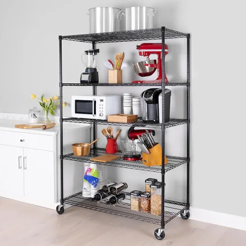 Miniatura 5 de Seville Classics UltraDurable - Estante de alambre de acero sólido NSF resistente, organizador para garaje, almacén, oficina, restaurante, aula