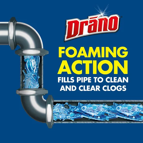 Miniatura 2 de Drano Removedor de obstrucciones de espuma de doble fuerza, línea comercial, 17 onzas