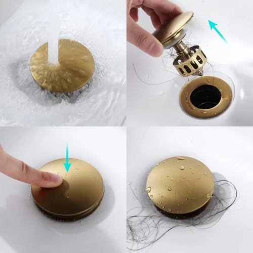 Miniatura 2 de KAIYING - Tapón de drenaje desplegable, tapón de drenaje para fregadero de baño con desbordamiento, conjunto de drenaje para fregadero de recipiente