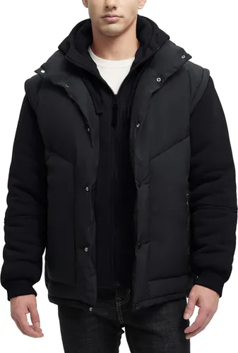 Abrigos de Invierno para Hombres Chaquetas de Invierno Resistentes al Agua Abrigadas Gruesas Aisladas con Capucha Abrigo a Prueba de Viento