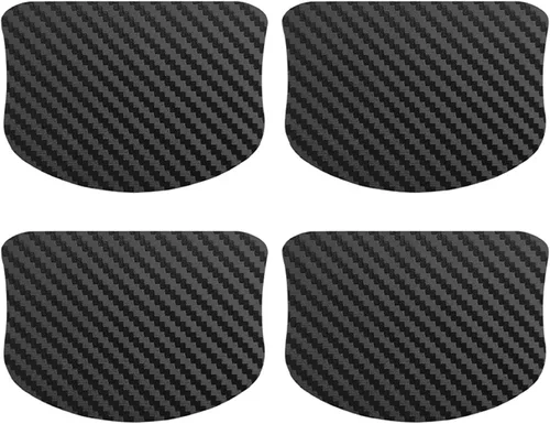kingsea 4 protectores de arañazos para manija de puerta de automóvil, textura magnética extraíble de fibra de carbono 3D, textura de fibra de