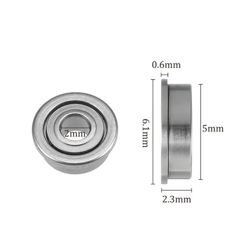 Miniatura 3 de 20 rodamientos de bolas con bridas F682ZZ - [0.079 x 0.197 x 0.091 in] Rodamientos de rueda de repuesto para carretilla, cortadora de césped, uso