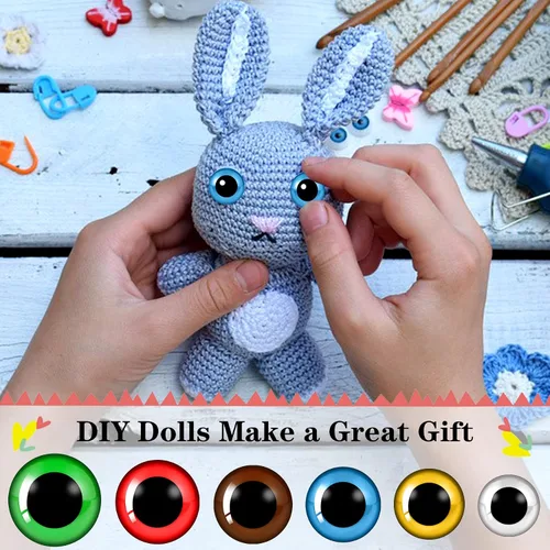 Miniatura 7 de UPINS 180 piezas de ojos y nariz grandes de seguridad de 0.47 a 1.18 pulgadas con arandelas para ojos de animales de peluche Amigurumi, muñeca