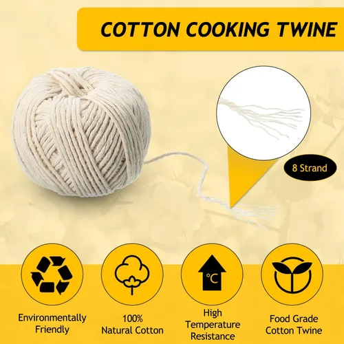 Miniatura 4 de Kit de 7 cordones para aves de corral, lacer de pavo de 7 pulgadas, suministros para asar carne, pasador de acero inoxidable y cordel de algodón